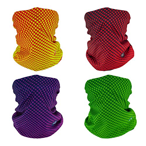 SMEHCF 4 Multifunktionstuch Gesichtsmaske Motorradmaske Sportmaske Sturmmaske Maske Halsmanschette Schal Bandana für Damen Herren Grün Orange Lila Rot Schwarz Farbverlauf