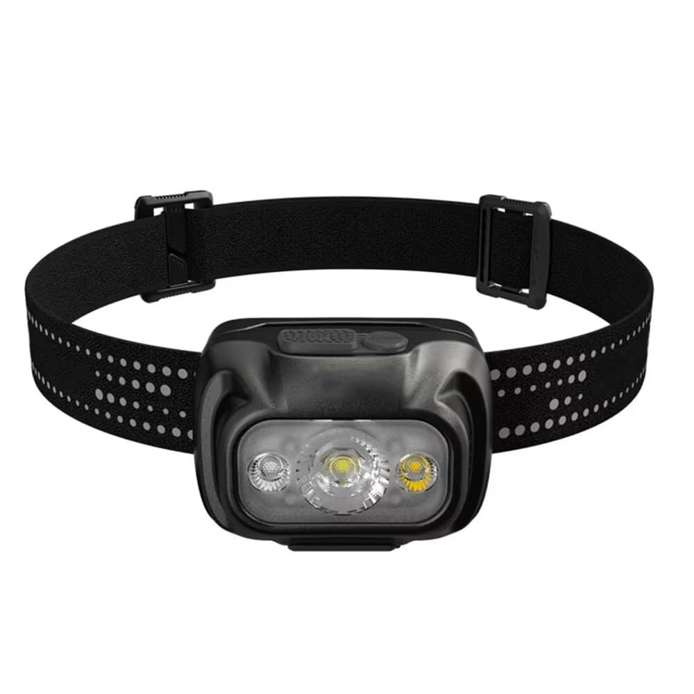 QFGVMXBWKZH USB-C Rechargeable Headlamp Led Triple Output 550 Lumens Built in 1800Mah Battery Camping Work Light Fishing