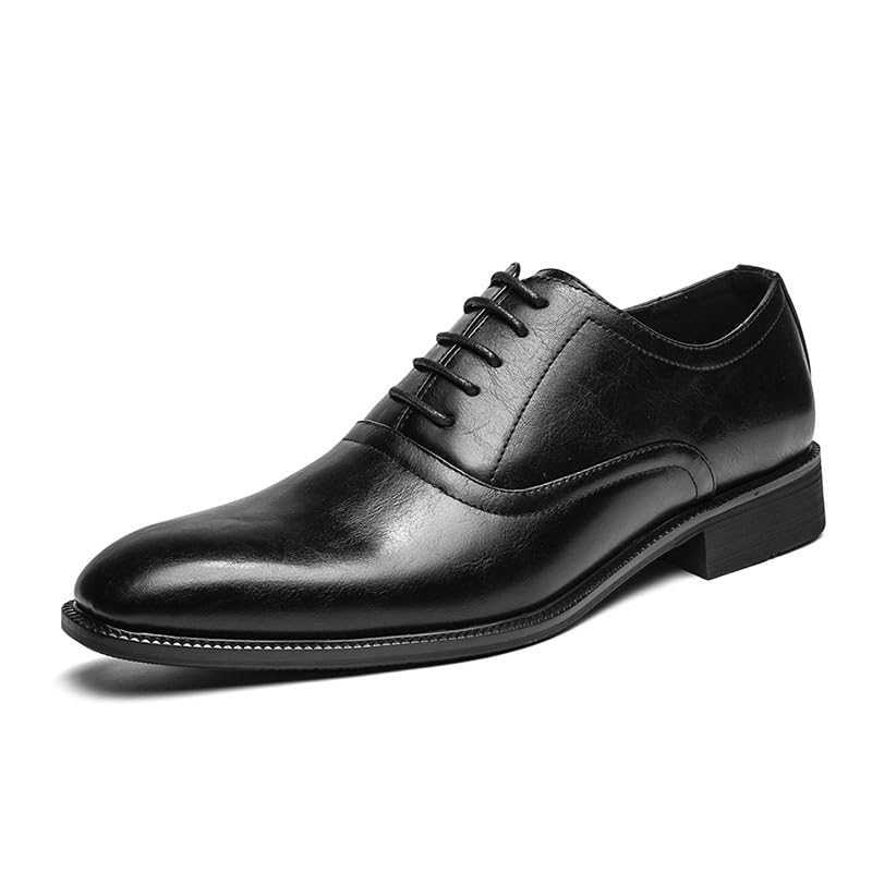 Men’s Classic Leather Oxford Dress Shoes Lace-Up Formal Business Footwear for Wedding Office Groom