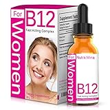 Nutra Mina Vitamin B12 Liquid Drops for Women - Superior Absorption to Increase Metabolism and Boost Energy Levels, Made in USA - 2 Fluid Ounces