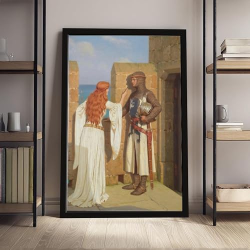 Toile The Shadow 1909 Edmund Leighton pour habiller un mur vide de bureau ou salon