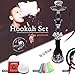 23'' Premium Hookah Set, Hookah Complete Set Hookah Shisha set with Everything, 50 Disposable Tips, 50 Pre-Punched Aluminum Foil, Up To 4 Persons(Black)