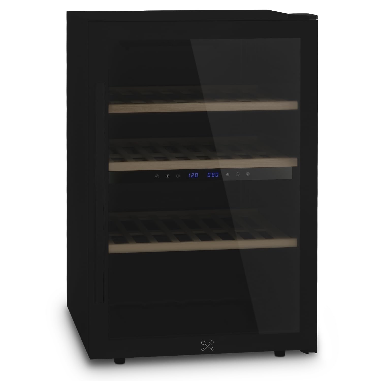 LES PETITS CHAMPS CAVCDB62 vinoteca dual zone Black Edition, Capacidad 138L, 2 Zonas de Temperatura de 5°C a 18°C, Anti-UV, LED