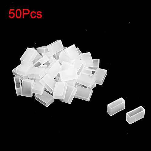 Miniatura 2 de uxcell 50pcs silicona Plug Fit 5630 0.472 in ancho LED tubo tira luz extremo tapa cubierta blanca