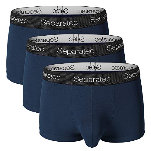 Separatec Men’s Dual Pouch Underwear Comfortable Ultra Soft Micro Modal and Cotton Trunks 2 or 3 Pack