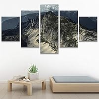 SIGNWIN 5 Panel Canvas Wall Art Mountainscape for Home Decorations Ready to Hang - 60