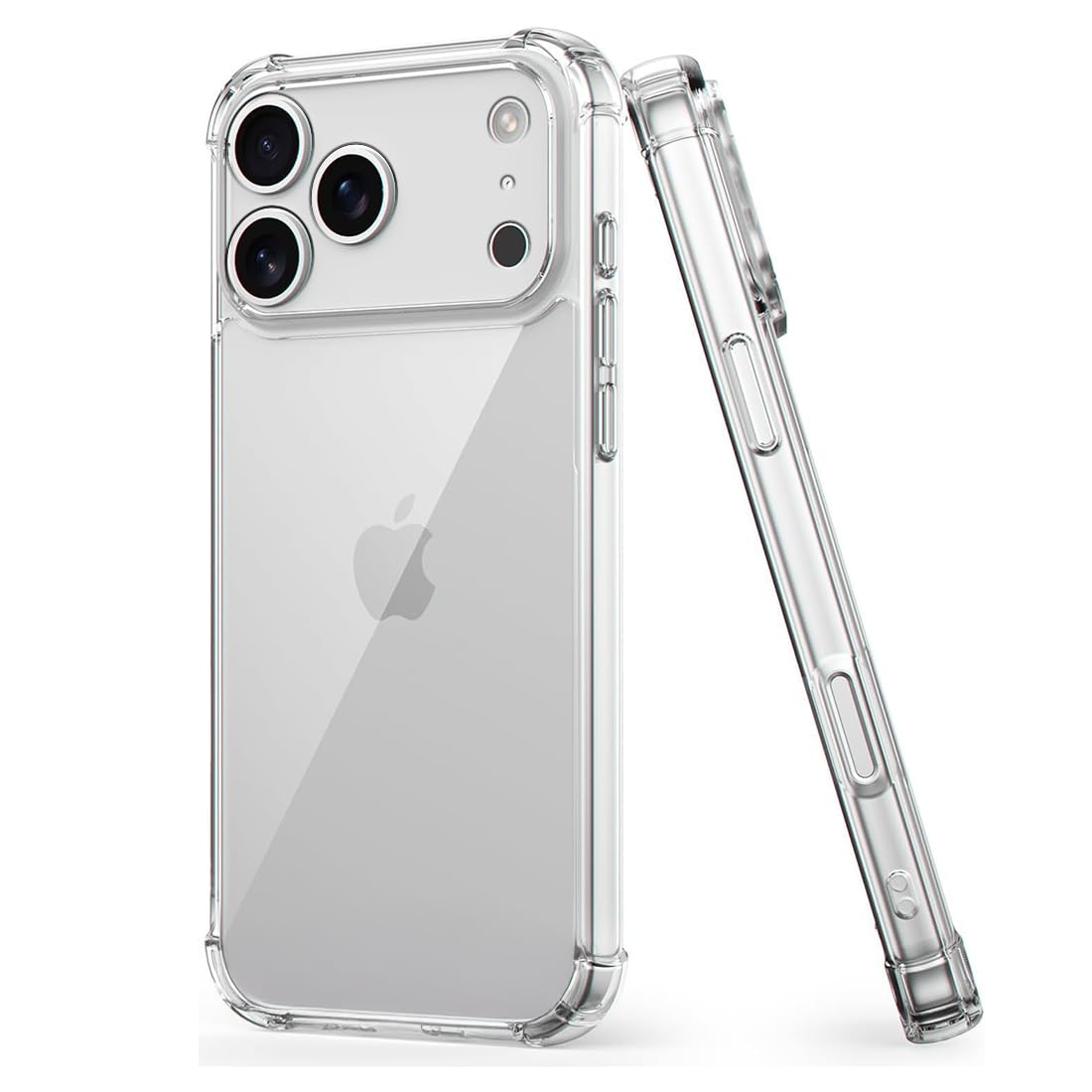 Fashionury 3D Raised Transparent Crystal Clear Back Cover for iPhone 17 Pro | Shockproof Design | Anti-Slip Grip | Camera Protection | 360 Degree Protection Mobile Case-image-7