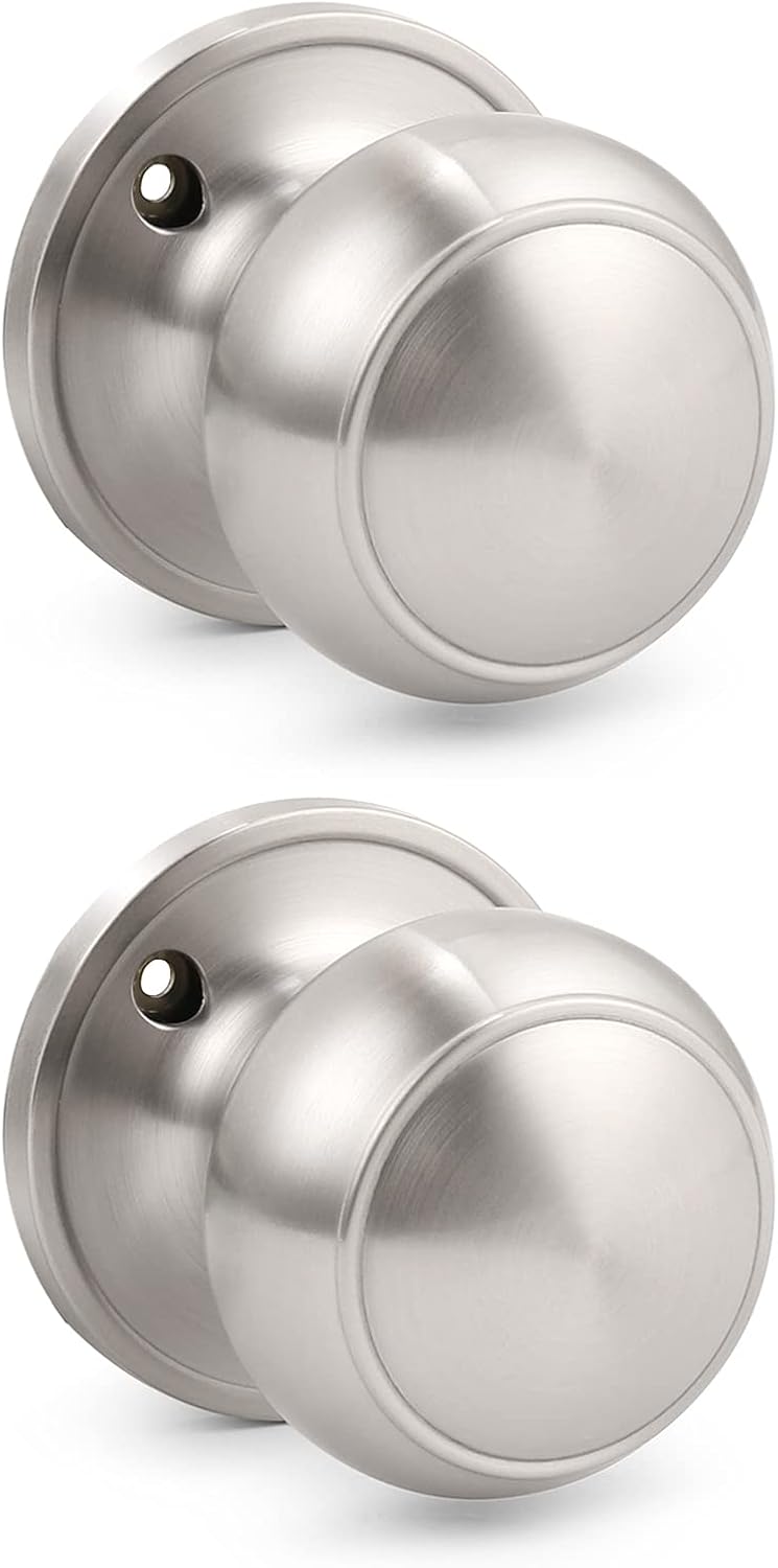 Gobrico Half Dummy Door Knobs OneSide Door Handle Satin Nickel