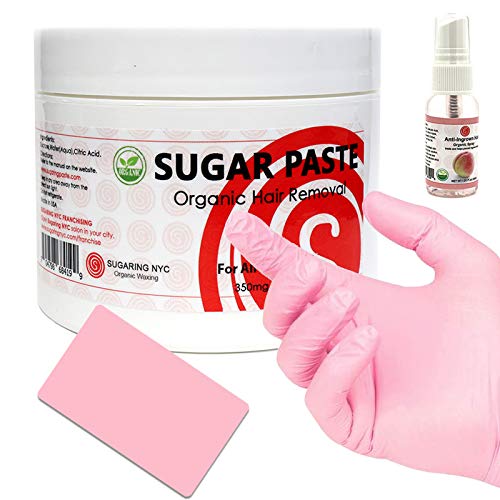 SugaringPaste Ready to Use for Brazilian, Bikini, with Anti Ingrown Hair Spray, Gloves and Applicator