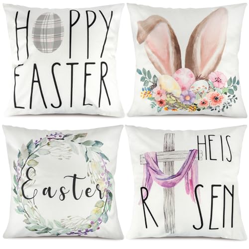 PIXFAIRY Decorative Throw Pillow Covers Set of 2, Minimalist Diamond Plaid Cushion Cover Square, Modern Furniture Decoration for Sofa Bed Living Room, 18 * 18 Inches (White)