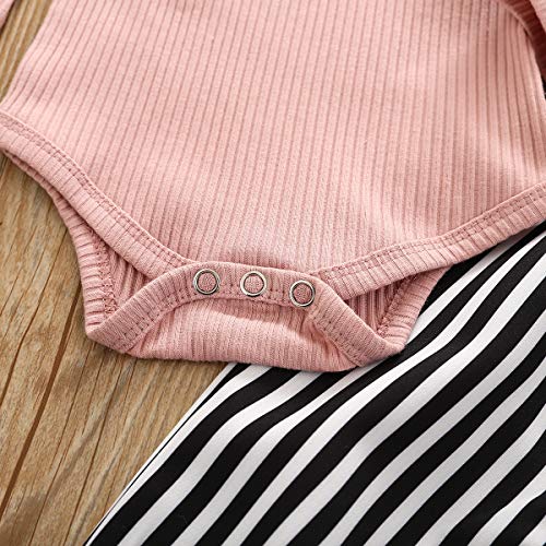 Citgeett 3Pcs/Set Newborn Baby Girls Fall Clothes Floral Romper Bodysuit Ruffle Halen Pants Headband Home Outfits thumb #4