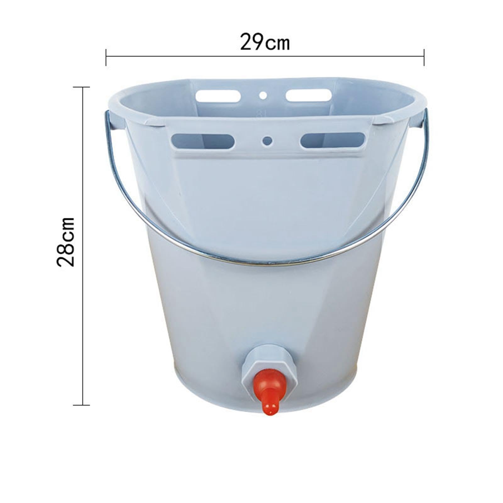 Secchio per L'alimentazione dei Vitelli, Secchio per Il Latte, Accessori per L'allevamento, Installazione Facile E Professionale, con Tettarel, Grigio con 1 Capezzolo