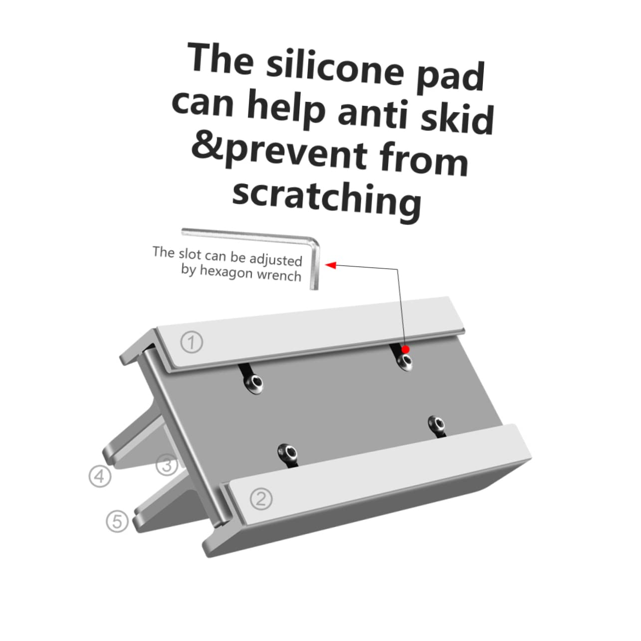 Supporto Verticale Regolabile per Laptop in Lega di Alluminio Tre Slot