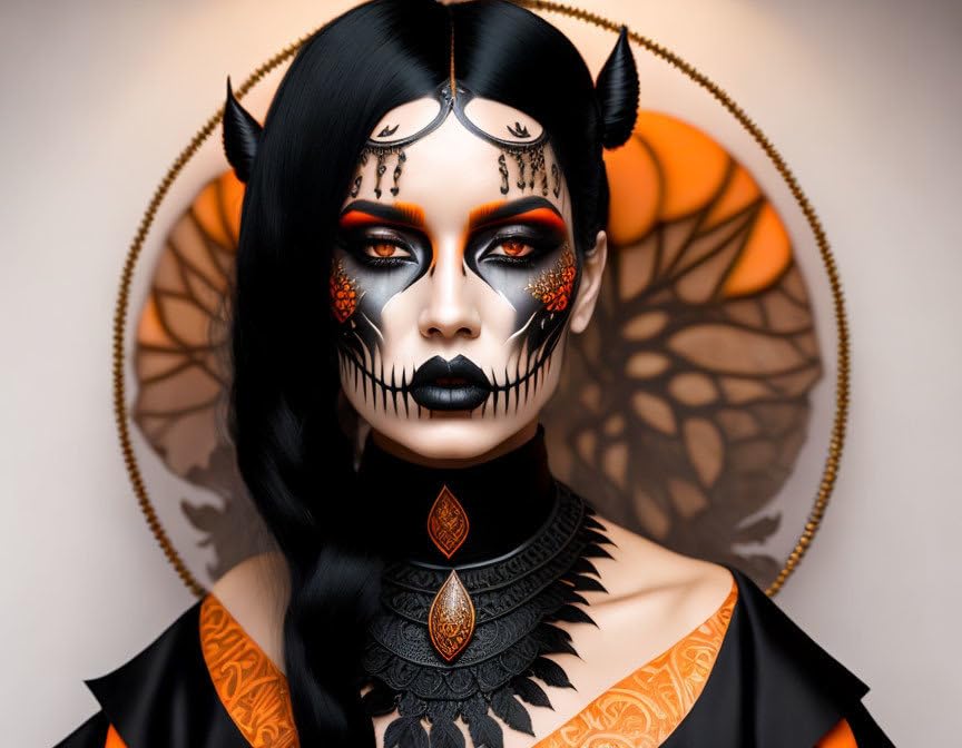 Poster femme crâne maquillage SERENDIPITP exprimez votre style unique sur toile