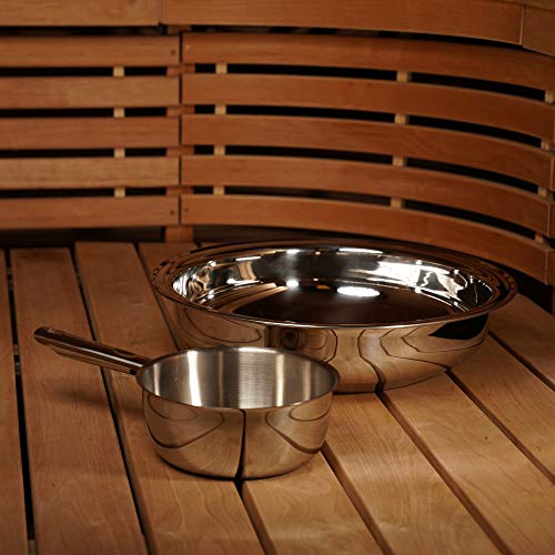 LUMO Edelstahl Waschschüssel 7L & Wasserkelle 1,5L Sauna Zubehör Set, Waschschüsselset für Sauna - Image 3
