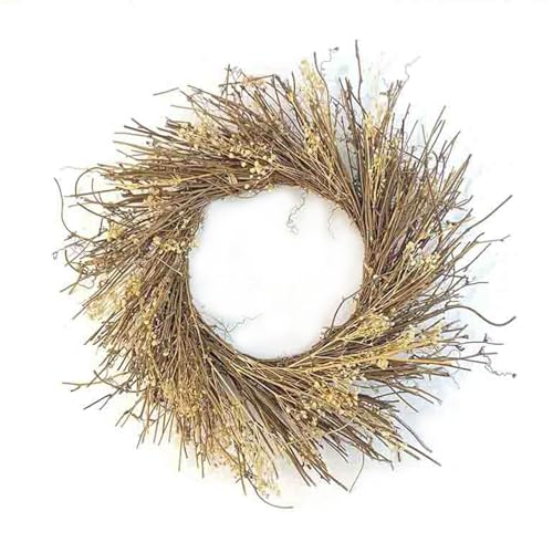 Pampas Grass Flower Wreath, Fall Rustic Dried Flower Big Herb