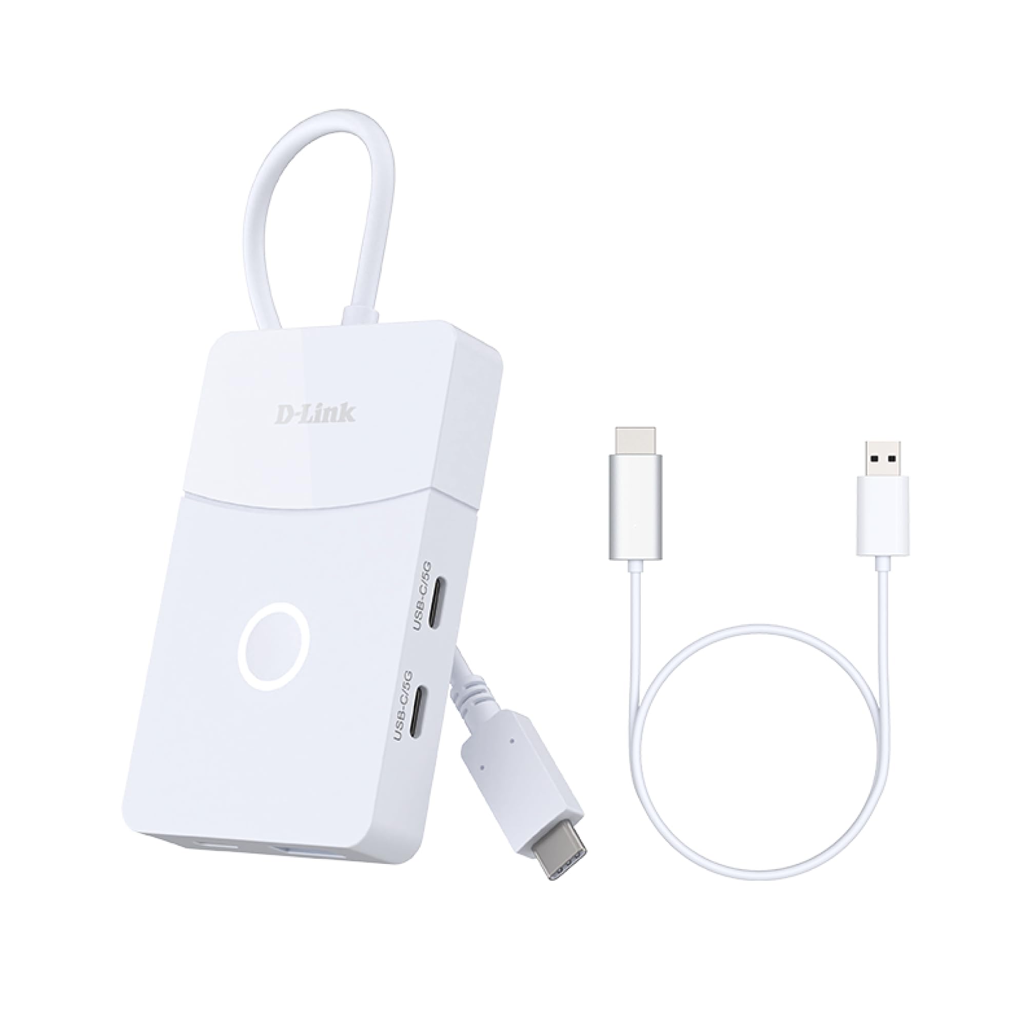 D-Link DUP-501 Hub USB-C 5-en-1 avec HDMI sans Fil, HDMI 4K 2.0, Affichage sans Fil 1080p, Charge USB-C PD 100W, Ports USB 3.0, Plug & Play pour Windows, macOS et Android