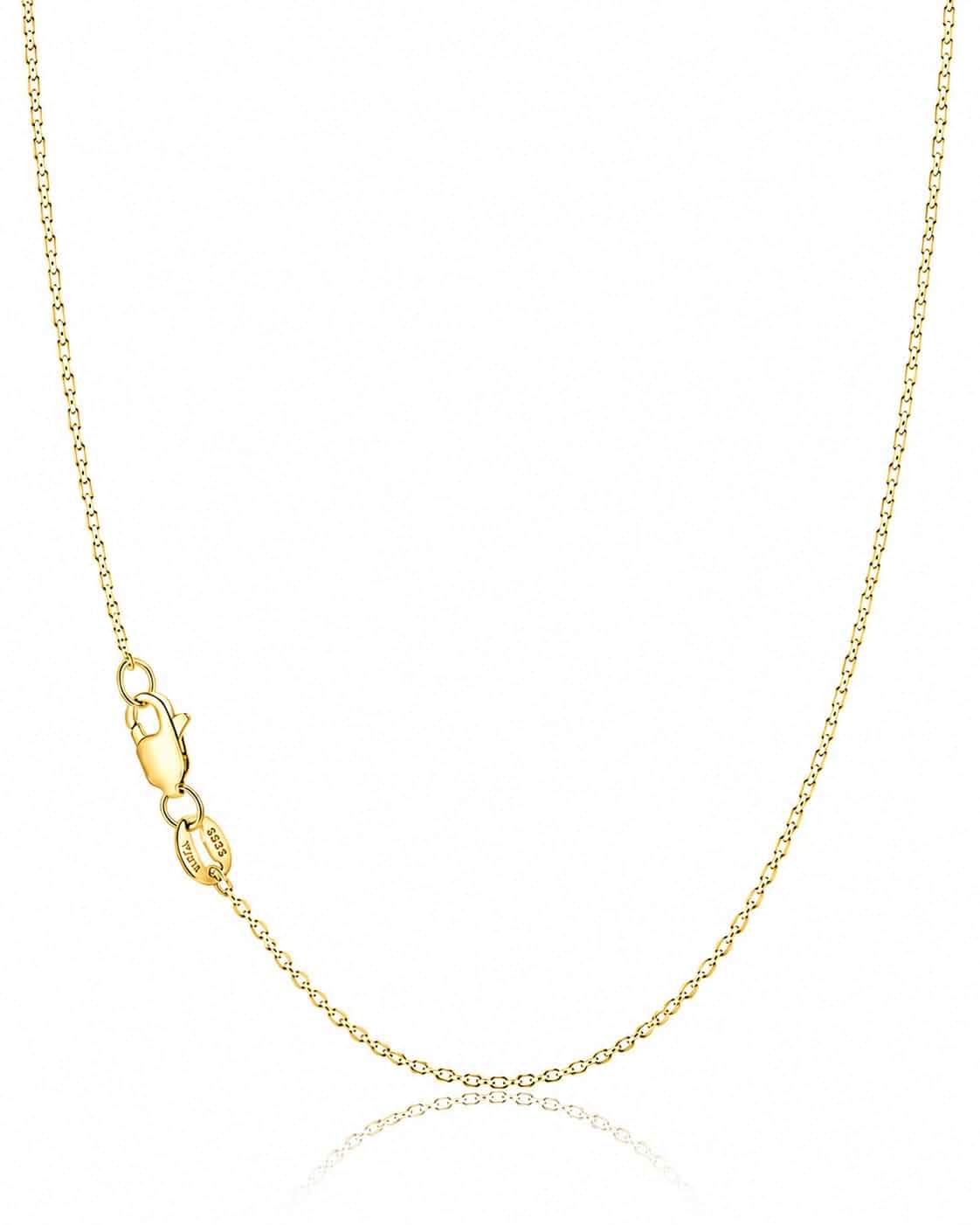 18k Gold Plated 925 Sterling Silver Chain Necklace for Women Dainty, 1.1mm Cable Silver Chain for Women, Non Tarnish Gold Chain for Women Necklace 14/16/18/20/22/24 Inches