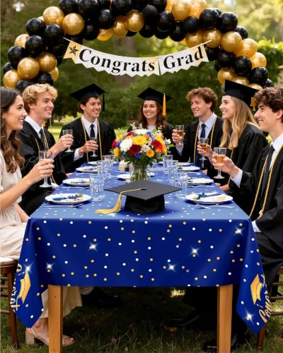 Image of Pureegg Graduation Decorations 2026 Plastic Tablecloth, Black