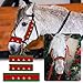 SilTriangle 3 Pcs Christmas Horse Santa Halter Bridle Cover with Jingle Bell Horse Halter Noseband Cheek Pieces Cover Christmas Tack Costume for Parade(Red Green)
