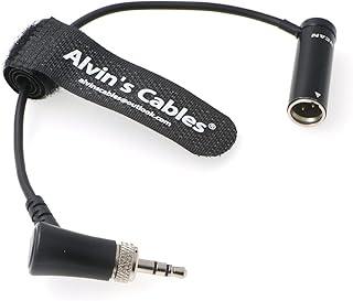 Alvin's Cables Low-Profile Mini-XLR 3-Pin Male to 3.5mm-TRS-Locking Audio-cable for Canon-EOS-C70 from Deity BP-TRX|Sennheiser-EK-100 G4|G3 Cord TA3M-Mini to 3.5mm Screw-TRS Cable Black