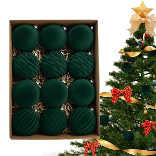 Boules de Noël floquées incassables et légères de 7,9 cm pour branches et rampes - 4