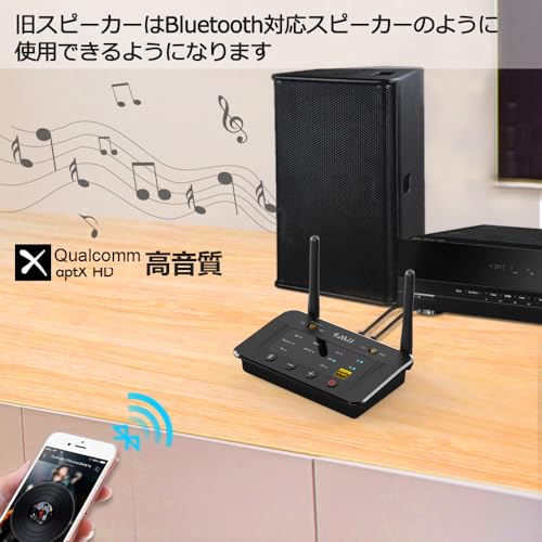 1Mii Bluetooth トランスミッター 5.3 ブルートゥース オーディオレシーバー bluetooth レシーバー dac 2台同時送信 aptx adaptive/aptx ll 低遅延/aptx hd aac/sbc/光 デジタル アナログ変換/3.5mm AUX/RCA/USB 対応、イヤホン/ヘッドフォン/スピーカー/pc/tv/テレビ用 電波法技適マーク取得済み B03Pro