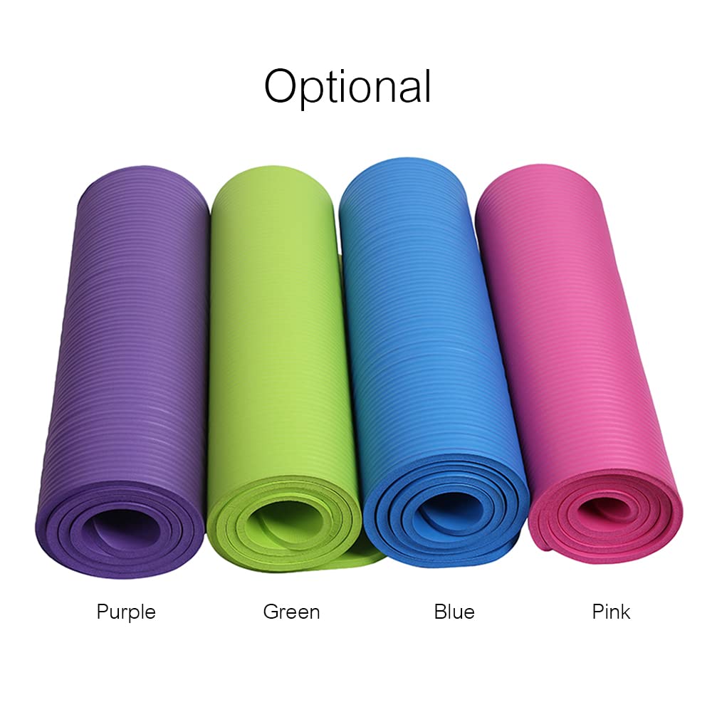 Tappetino da yoga antiscivolo, 10 mm di spessore, con fascia portaoggetti e borsa a rete, per amanti, donne incinte, bambini, anziani, escursionisti, viaggiatori