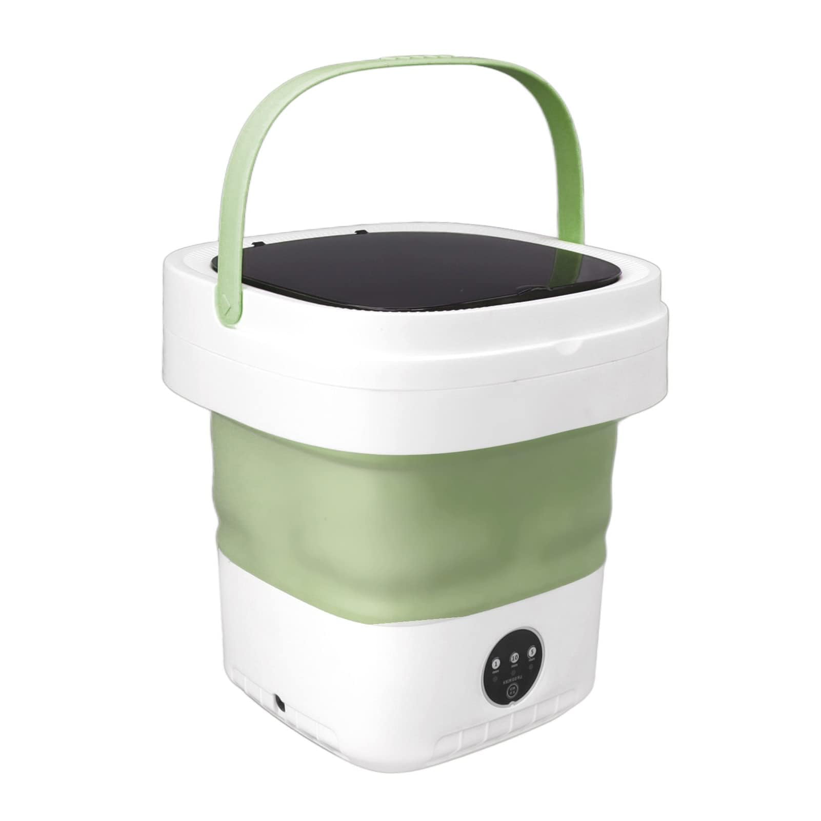 Mini Lavatrice a Secchio Portatile Pieghevole con Centrifuga Morbida per Uso Domestico e Dormitorio (Verde)