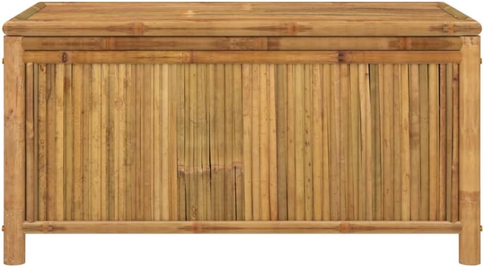 Patio Storage Box Patio Deck Box, Outdoor Cushion Storage Container Bin Chest for Patio Cushions, Outdoor Gardening Tools, 43.3"x20.5"x21.7" Bamboo