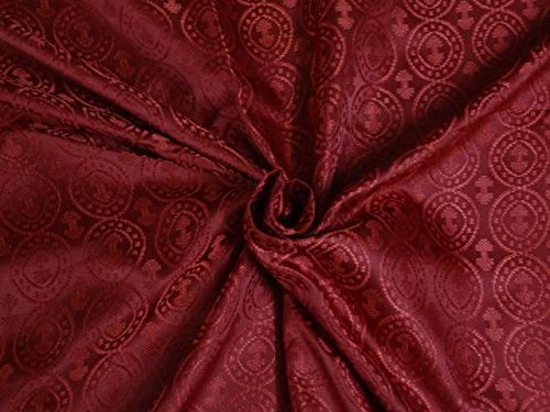 Pure soie brocade chasuble tissu rouge foncé de la marque TheFabricFactory