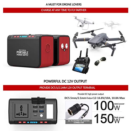HLDUYIN Solar Generator Power Plant, Portable Solar Inverter 20000Mah Home Solar Emergency Lighting Power Supply 80W for Portable Campfire Outdoor Drone - Image 6