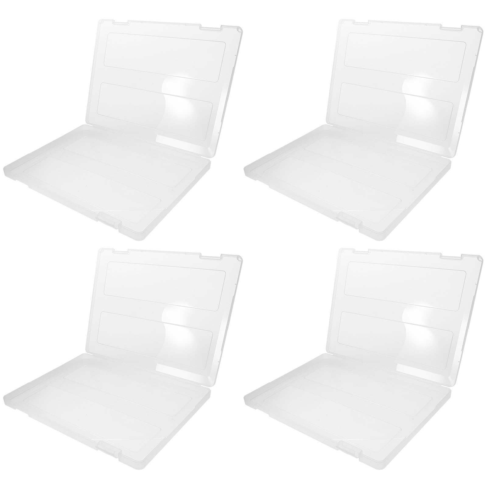 MAGICLULU Juego de 4 Cajas Transparentes para Almacenamiento de Archivos A4, Organizador de Documentos Superficie Lisa y Material Pp Adecuado para Oficina y Archivo Diario
