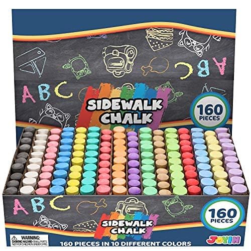 51grn88z7yl - 160 PCS Washable Sidewalk Chalks Set Non-Toxic Jumbo Chalk for Outdoor Art Play, Painting on Chalkboard, Blackboard and Playground