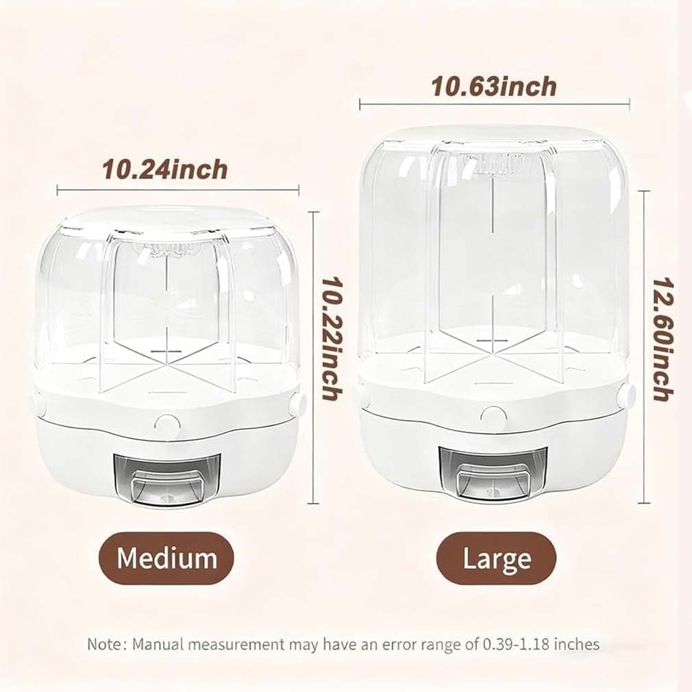 Candy Dispenser 360° Rotating with 6 Compartments, 6 Fach Drehbarer Getreidespender, 360° Drehbar Müslispender, Müslibehälter Vorratsbehälter Reisspender für Reis Trockenfutter Getreide Nüsse (M)