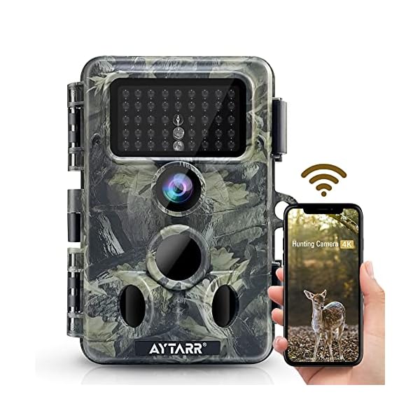4K 30MP WLAN Bluetooth Wildkamera, APP Control 940nm No Glow Nachtsicht Aytarr Jagdkamera 0,3s 65ft Trigger 120 ° Wide…