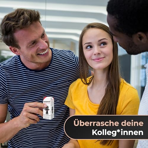 GLÜCKSGUT® Voodoo Puppe mit Nadeln | 7,5cm | Geschenkbox & Anleitung | Scherz-Medikament | Büro Geschenk für Kollegen Kollegin Chef | Anti Stress | Abschied | Büro Uni Studium