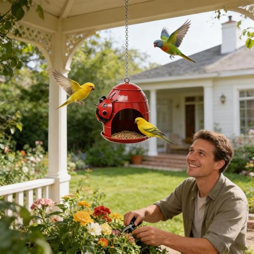 Mangeoire à oiseaux en métal résistant aux intempéries et durable - 3