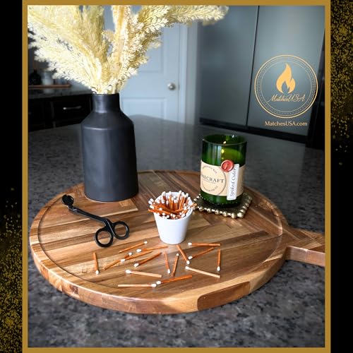 Image of 500 Count | 2 inch Brown & White Matches | Strikers Included | Color Tip Wooden Match | Refill for Matchstick Jars, Candle Display, Holders & Bottles | 2 in inches Long