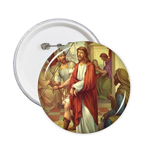 Badge bouton rond Christianisme et Croix Art Design pour décoration de vêtements 5Pcs L