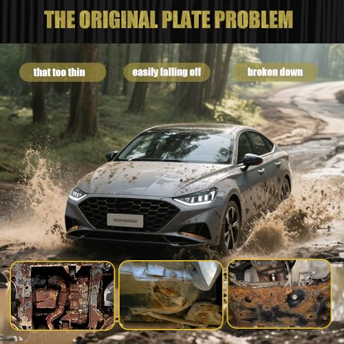 Image of Engine Splash Shield Fit for Hyundai Sonata 2020-2023 Engine Case Guard Under Cover Compatible with 2021 2022 Sonata Front Engine Guard Mud Flaps