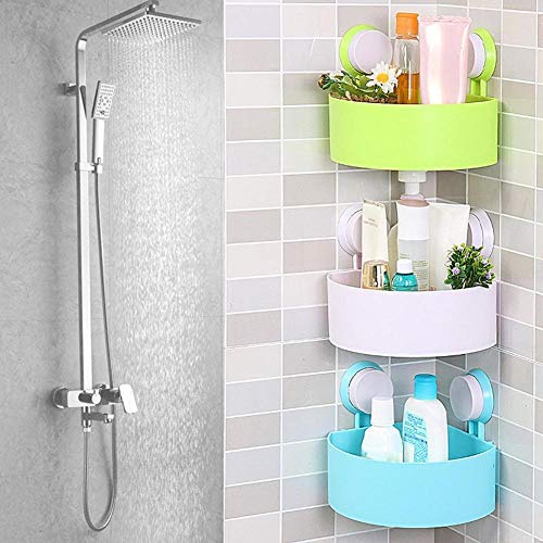 Rangement douche d'angle sans perçage avec ventouse murale puissante