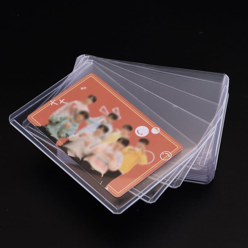 10pcs Transparent Card Sleeve with Protective Film Clear Card Holder for Idol Photo Game Baseball Cards Holders Cover