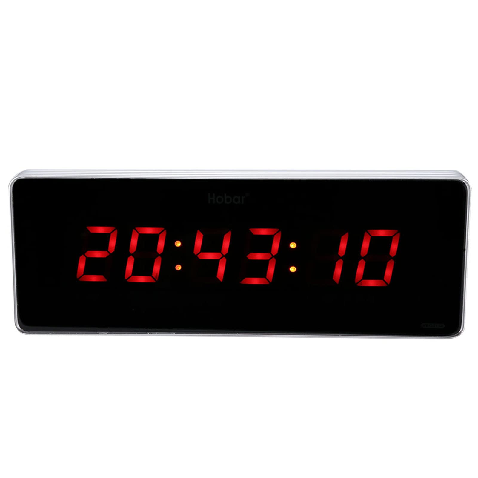 Marhynchus Relojes de Pared de Aleación de Aluminio Enchufe de la UE 110‑240V Oficina Dormitorio Reloj LED Digital(36 * 13 * 3cm-Reloj, Minutos, Segundos, Pantalla Digital.)