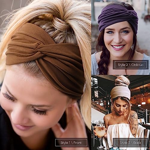 Image of DRESHOW 8 Pcs Women's African Wide Headbands Turban Vintage Wrap Sport Workout Hair Accessories