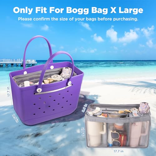 OUTXE Bogg Bag Organizer Accessories Inserts Compatible with X Large Bogg Bag, Lightweight Mesh Insert Divider Pouch for Original XL Bogg Bag, Organizing Large Bogg Bag and Divide Space