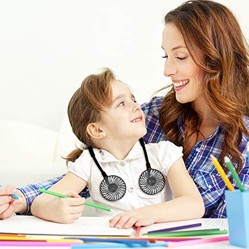 Ajcoflt Ventilador de pescoço Portátil USB Recarregável LED Design de Ventilador Ventilador Pessoal