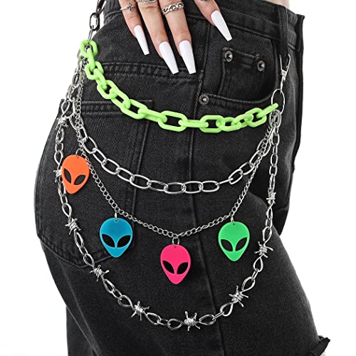 Image of Bounzhi Hip Hop Pant Chain Acrylic Jean Chain Punk Wallet Chain Rock Pocket Chain for Men and Women