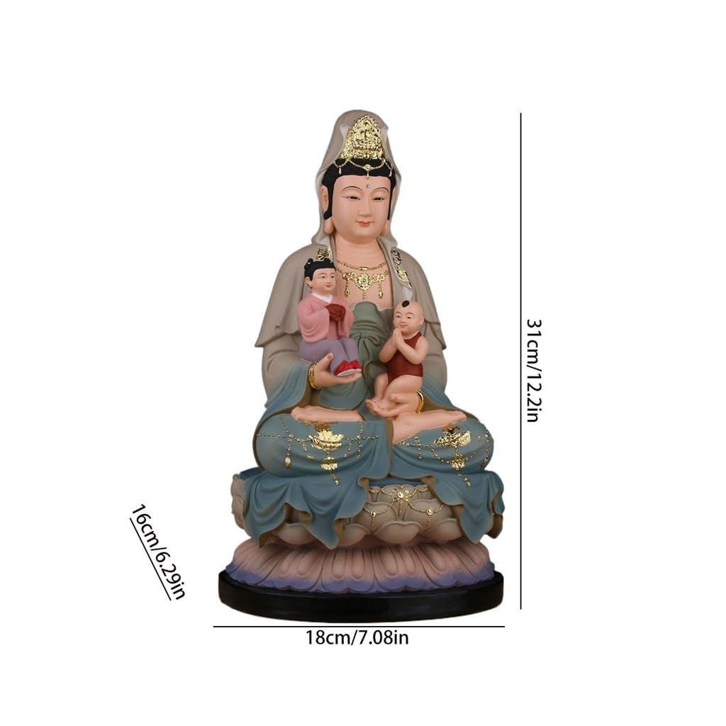 Escultura de Estatua de Buda Hogar Enviando Y Pidiendo Niños, Adornos De Estatua Buda Guanyin, Sala Estar, Vestíbulo, Estudio, Decorativos Zen