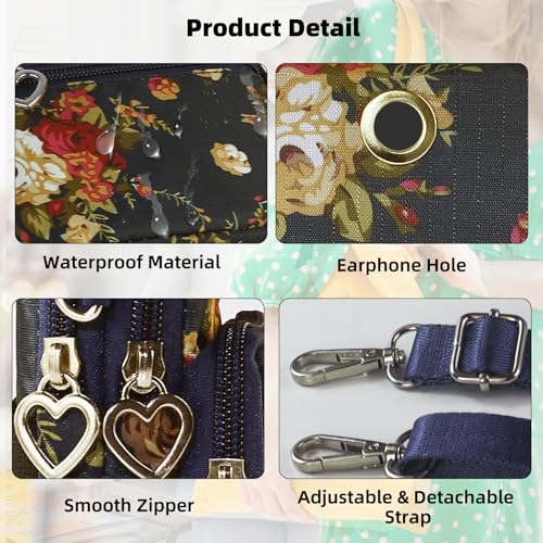 Image of JANKS Small Crossbody Bag for Women - Mini Phone Purses with Crossbody Strap and Wallet - Nylon Arm Bag